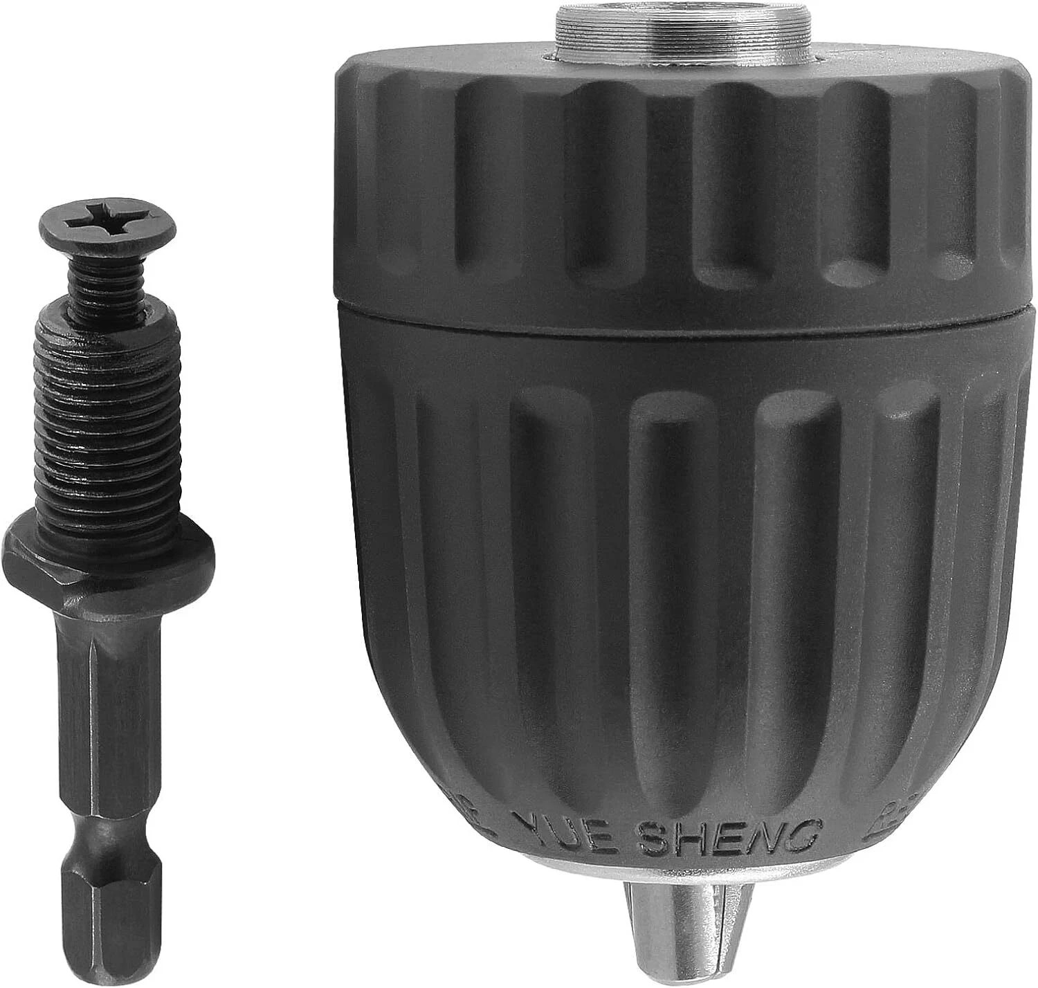 3/8″ Keyless Drill Chuck Adapter with 1/4″ Hex Shank for Impact Drivers