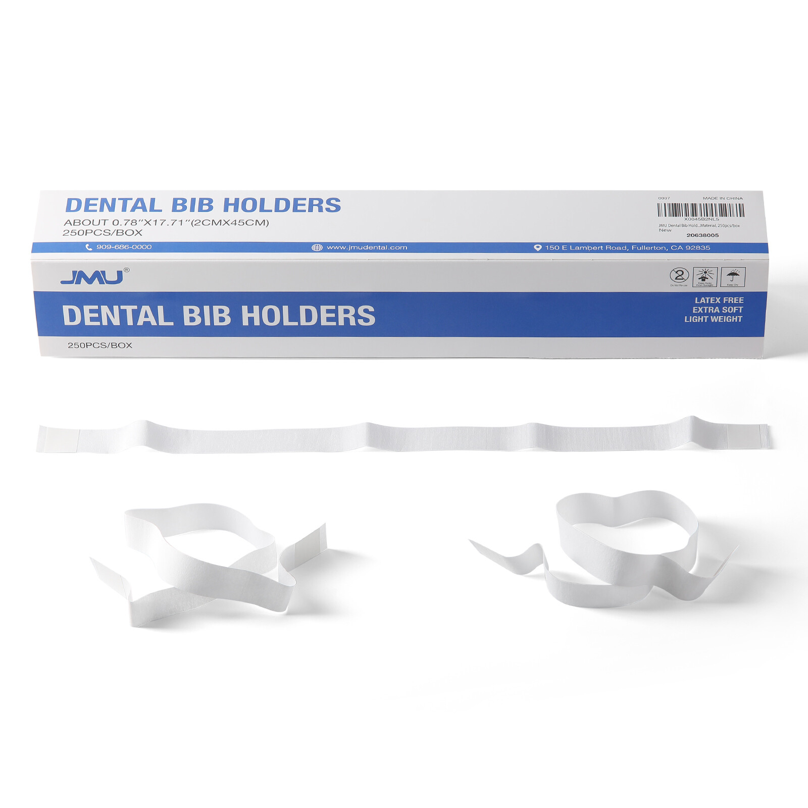 JMU 250 Disposable Dental Bib Holders Straps Extra Soft Self Adhesive Straps