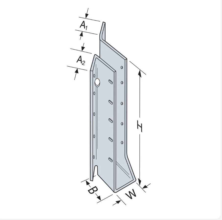 Simpson Strong-Tie SUL1.81/14 1-3/4-In x 14-In Skewed 45° Left Hanger Galvinized