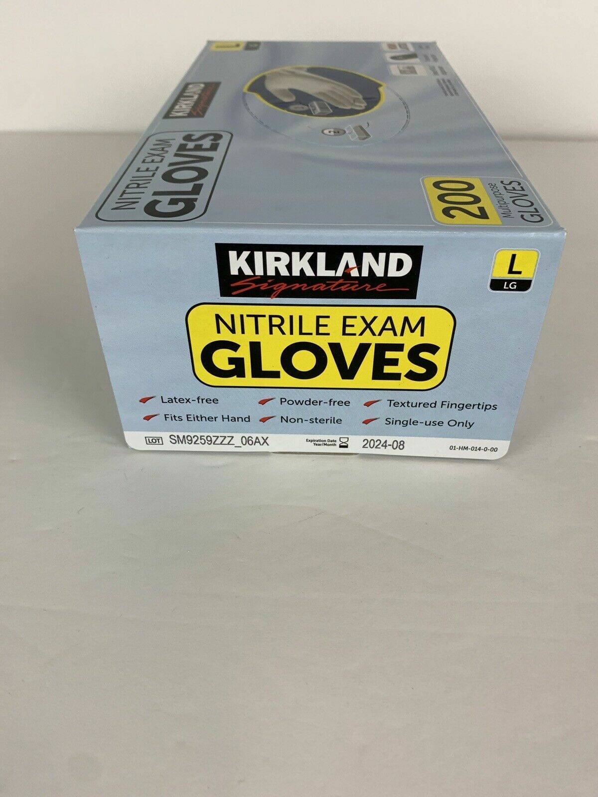 Kirkland Signature Nitrile Exam Gloves,Size Large. 200 Gloves