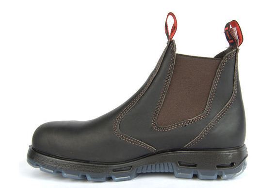 Redback Dark Brown Soft Toe Work Boots UBOK Elastic Sided Bobcat