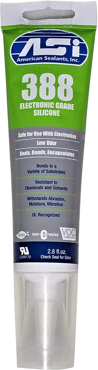 ASI 388 Clear Electronic Grade Silicone – 2.8 oz Squeeze Tube