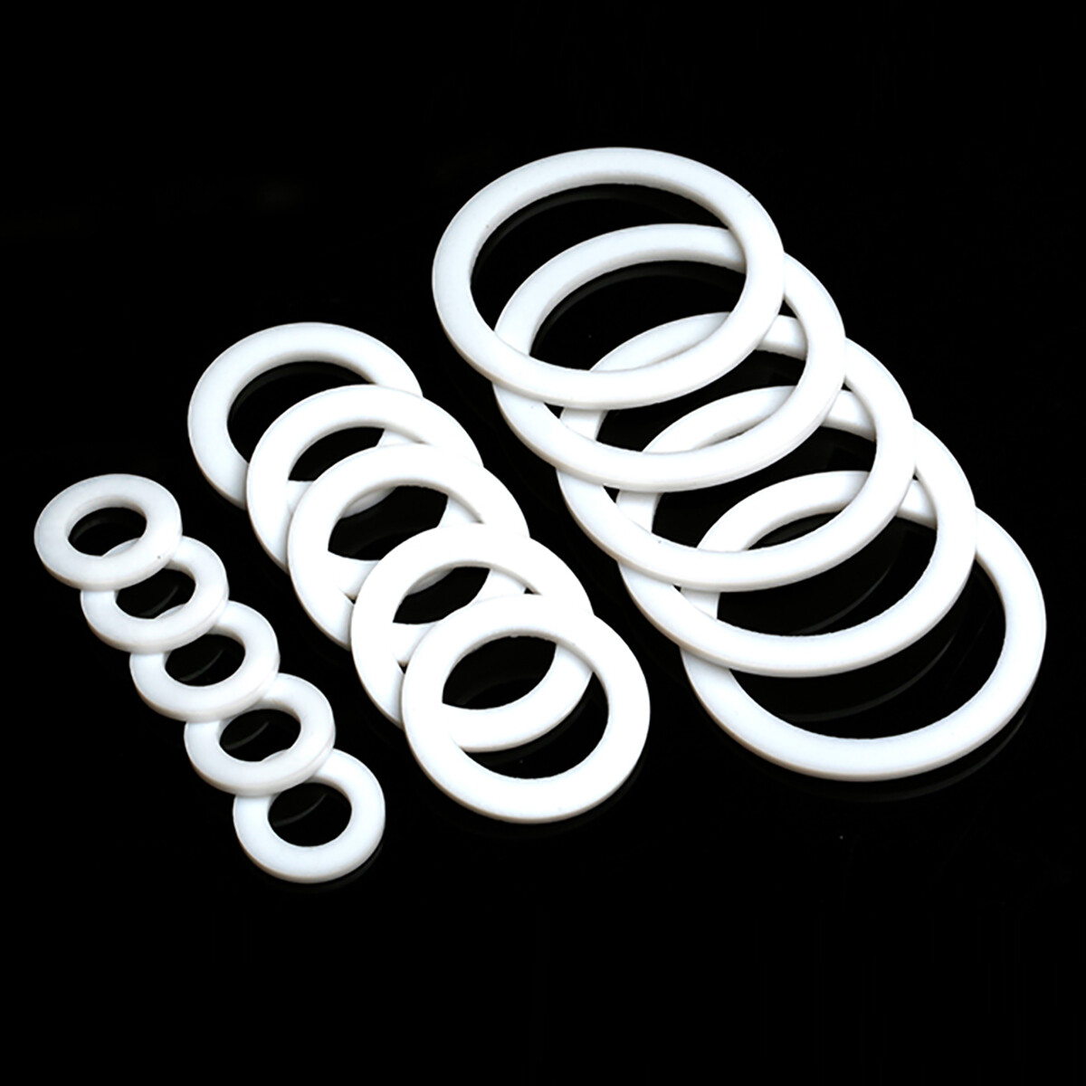 PTFE Sealing Washers Flat Washer Gasket Rings ID 4-95mm High Temp/Oil Resistance