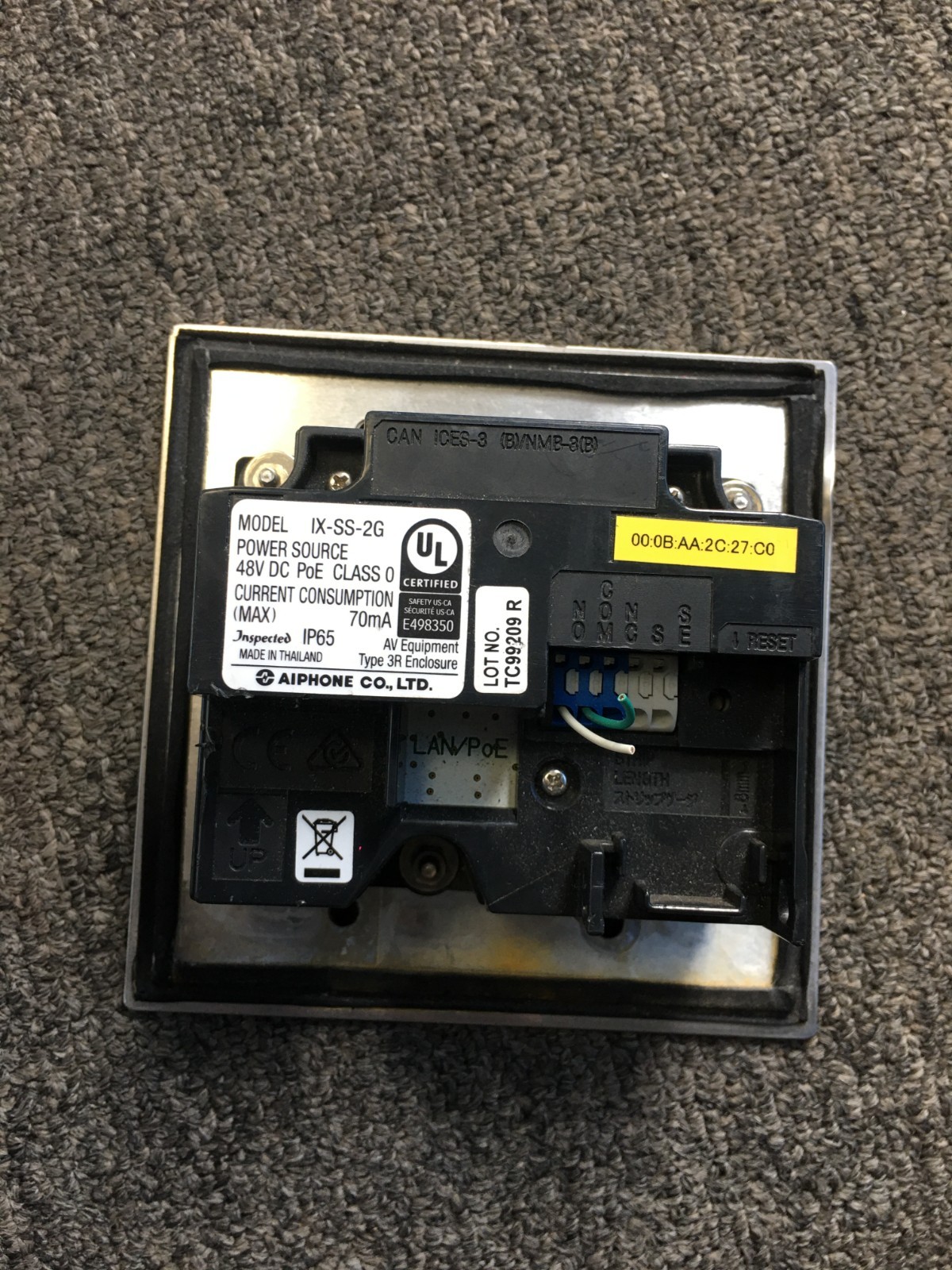 Aiphone IX-SS-2G SIP Compatible Flush Mounted IP Door Station