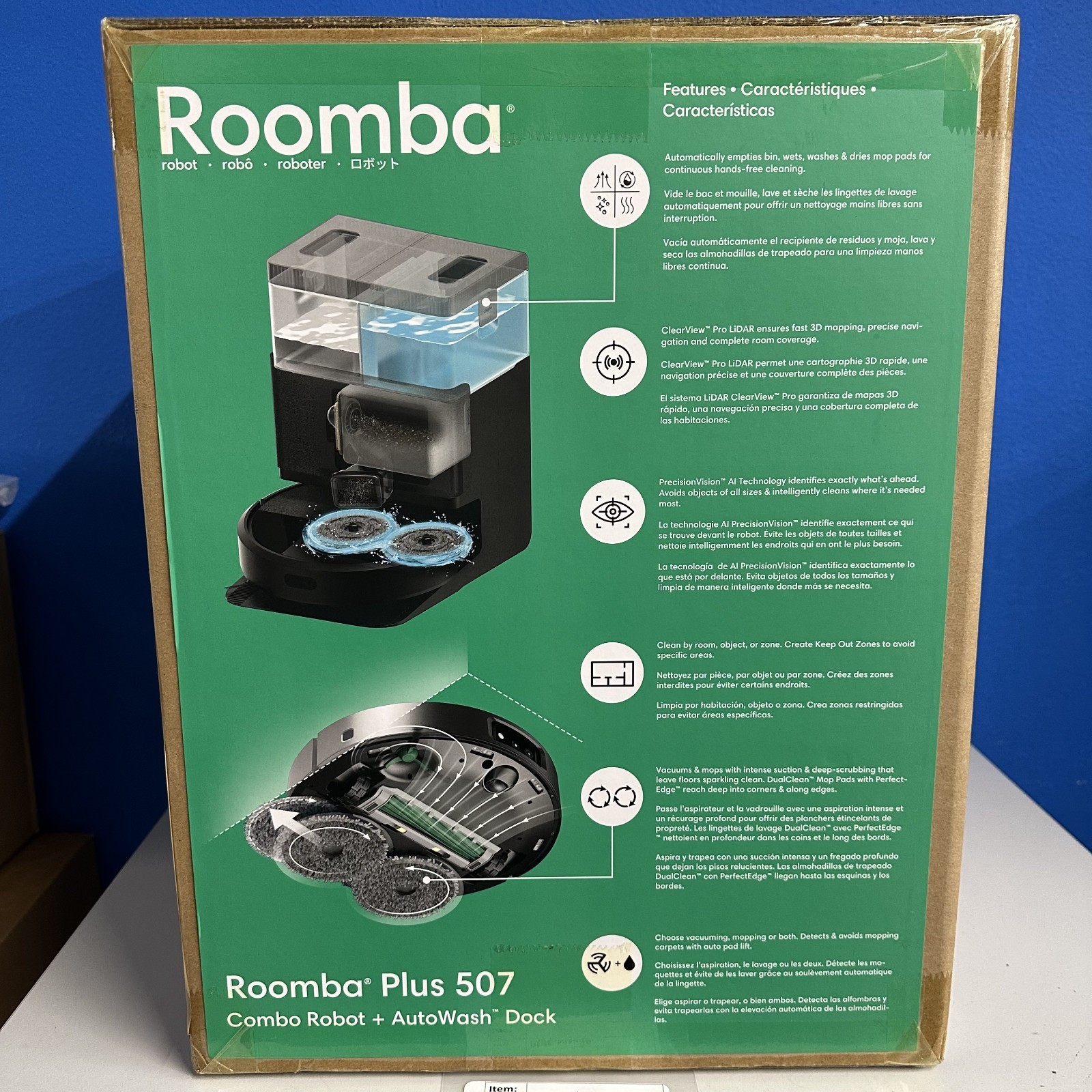 iRobot Roomba Plus 507 Combo Robot Vacuum & Mop w/ AutoWash Dock WiFi Smart