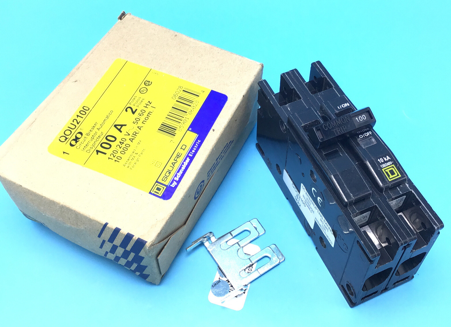 New Circuit Breaker Square D QOU2100 100 Amp 2 Pole 120/240V