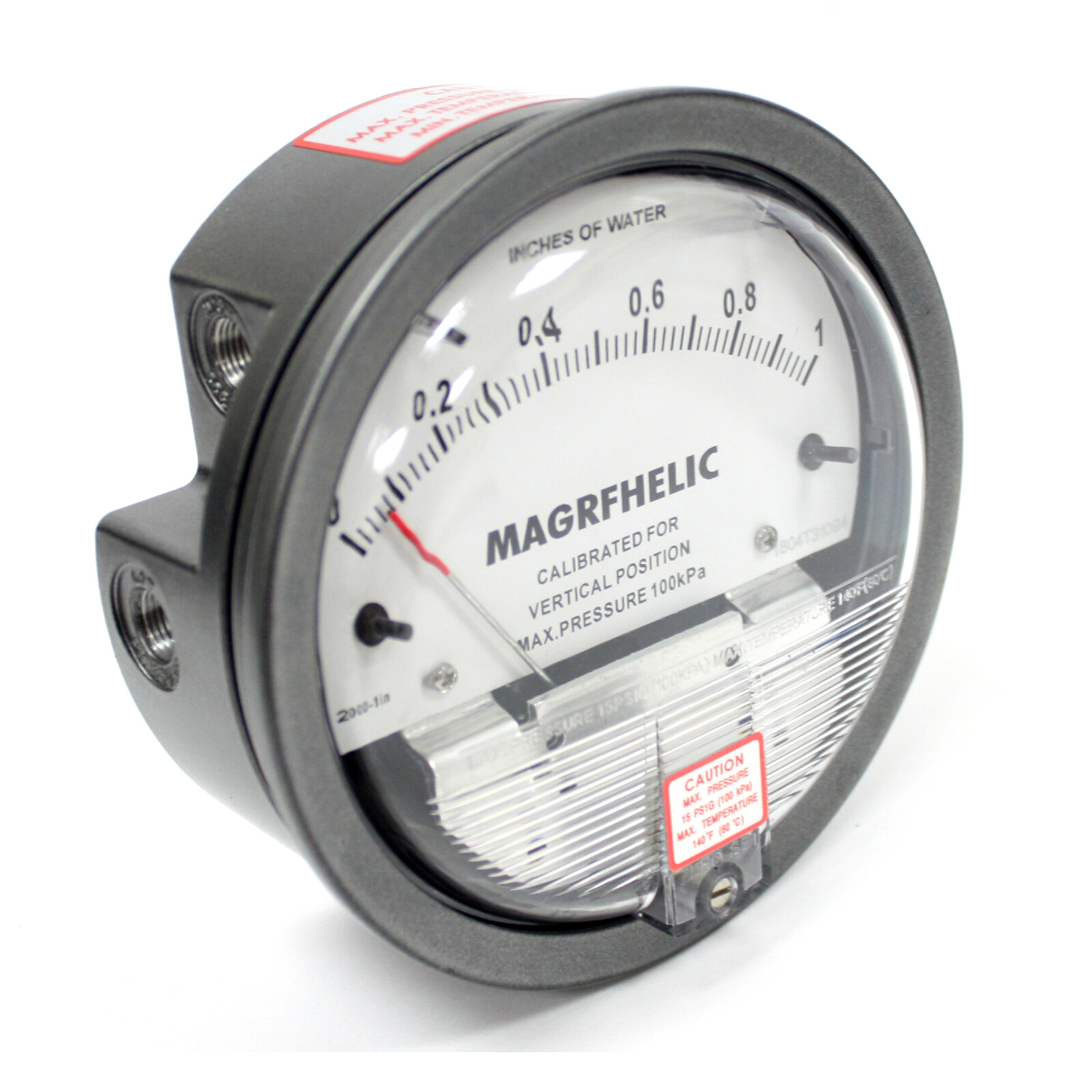 1 Inches of Water Vertical Scale Manometer Differential Pressure Vacuum Gauge