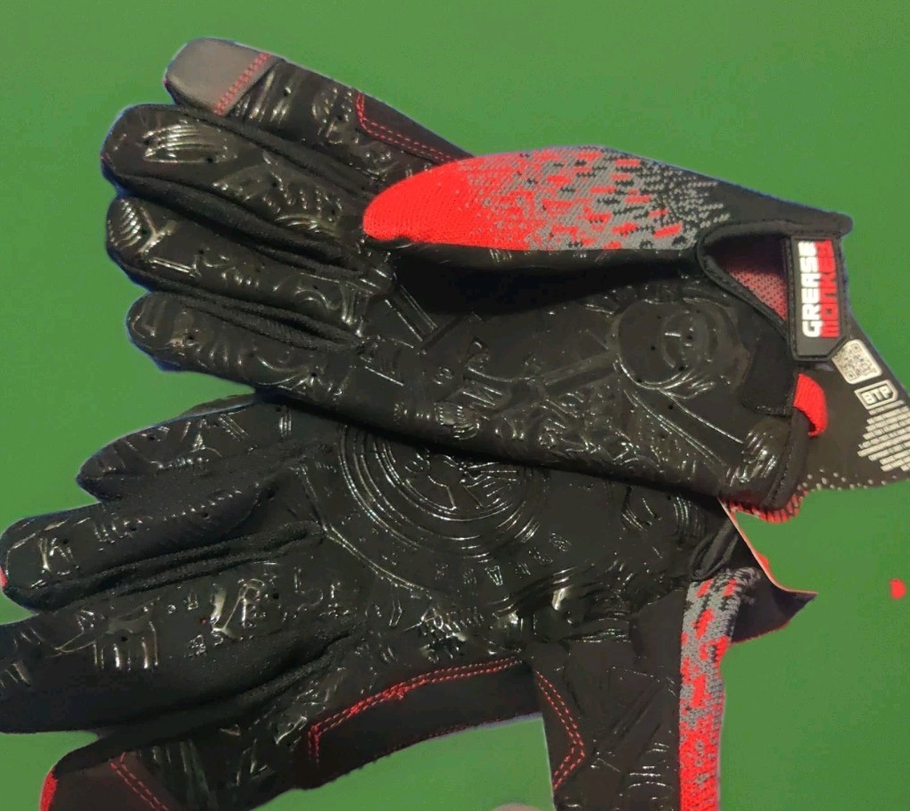 Grease Monkey Dura-knit XL Touch Screen Gloves Red Black Grey Extreme Grip