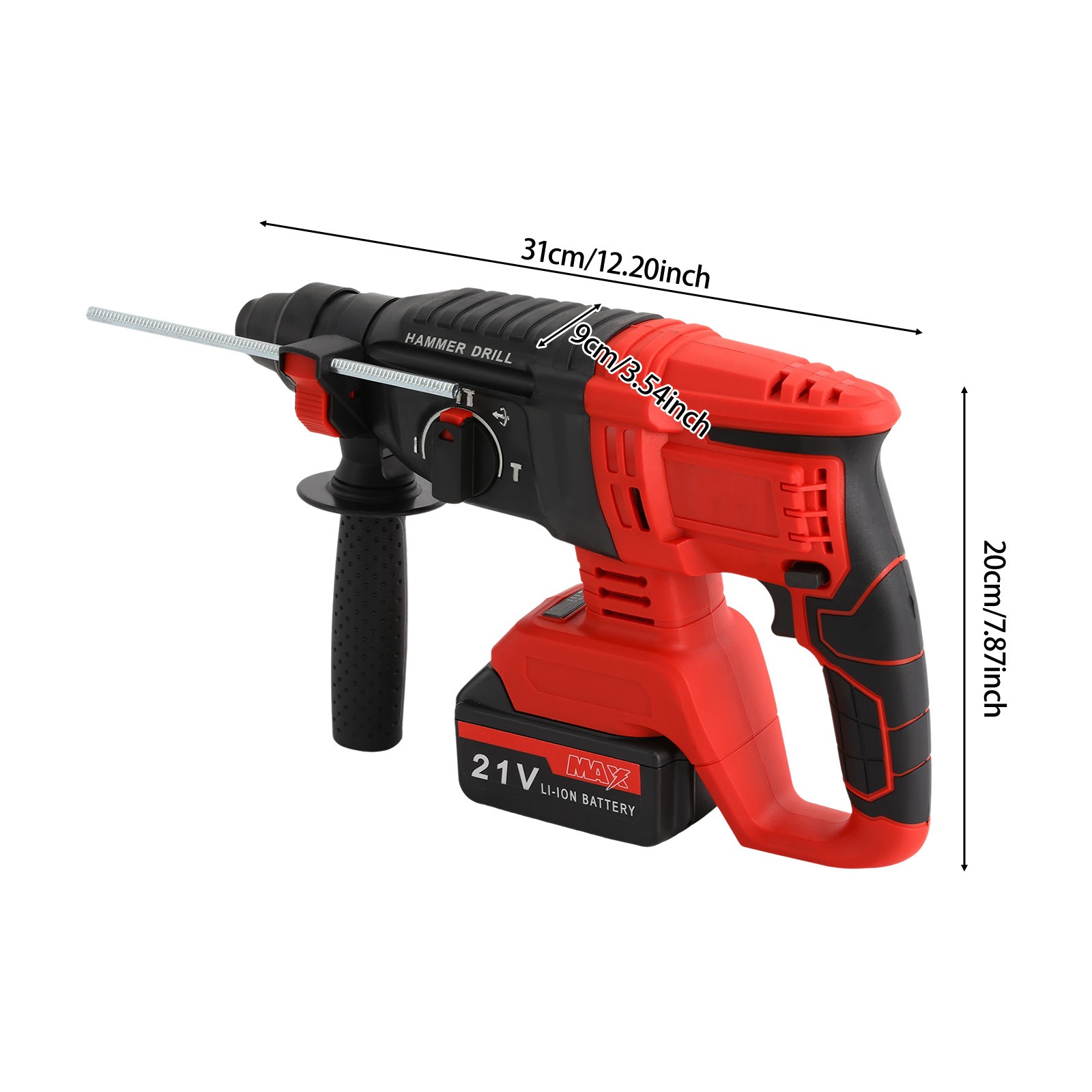 Brushless Hammer Drill Battery-powered Hammer Drill with 4 Modes