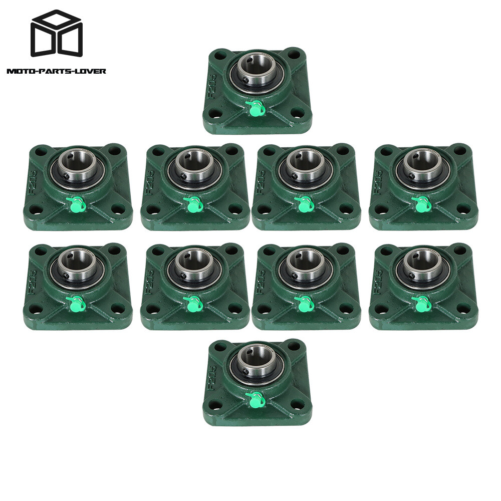 10 pcs UCF205-16 Pillow Block Flange Bearing 1″ Bore 4 Bolt Solid Base