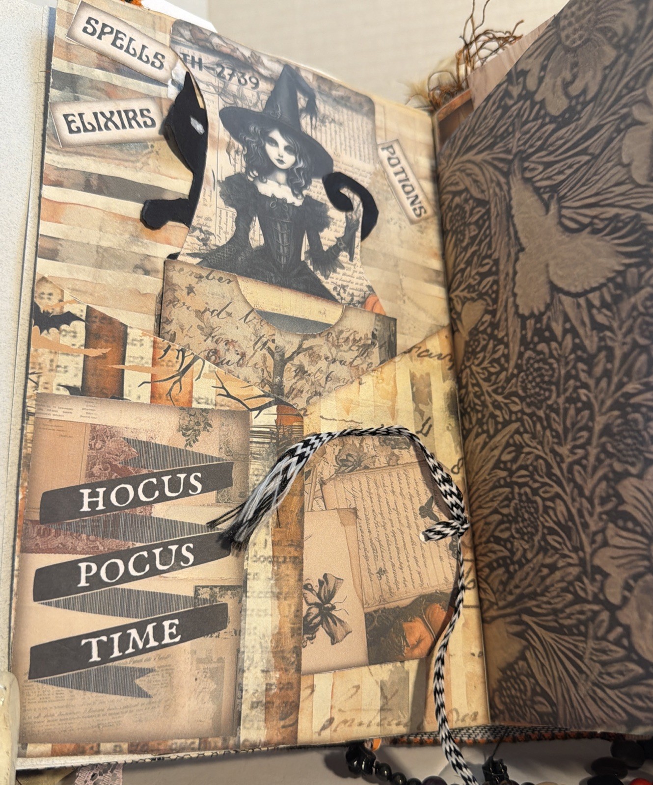 Junk Journal Halloween Spellbound Scary Tales Handmade Memory Note Book 74 Pages