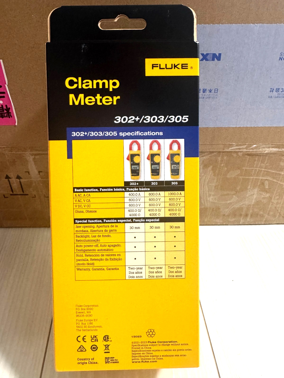 Fluke 302 + Digital Clamp Meter Tester AC / DC Volt Amp Multimeter New Japan