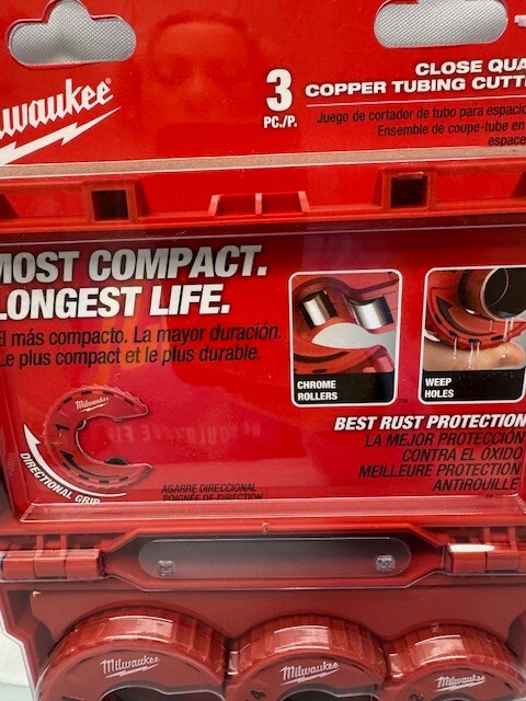 Milwaukee 48-22-4263 Close Quarters Tubing Cutter Set (3 Piece)*New