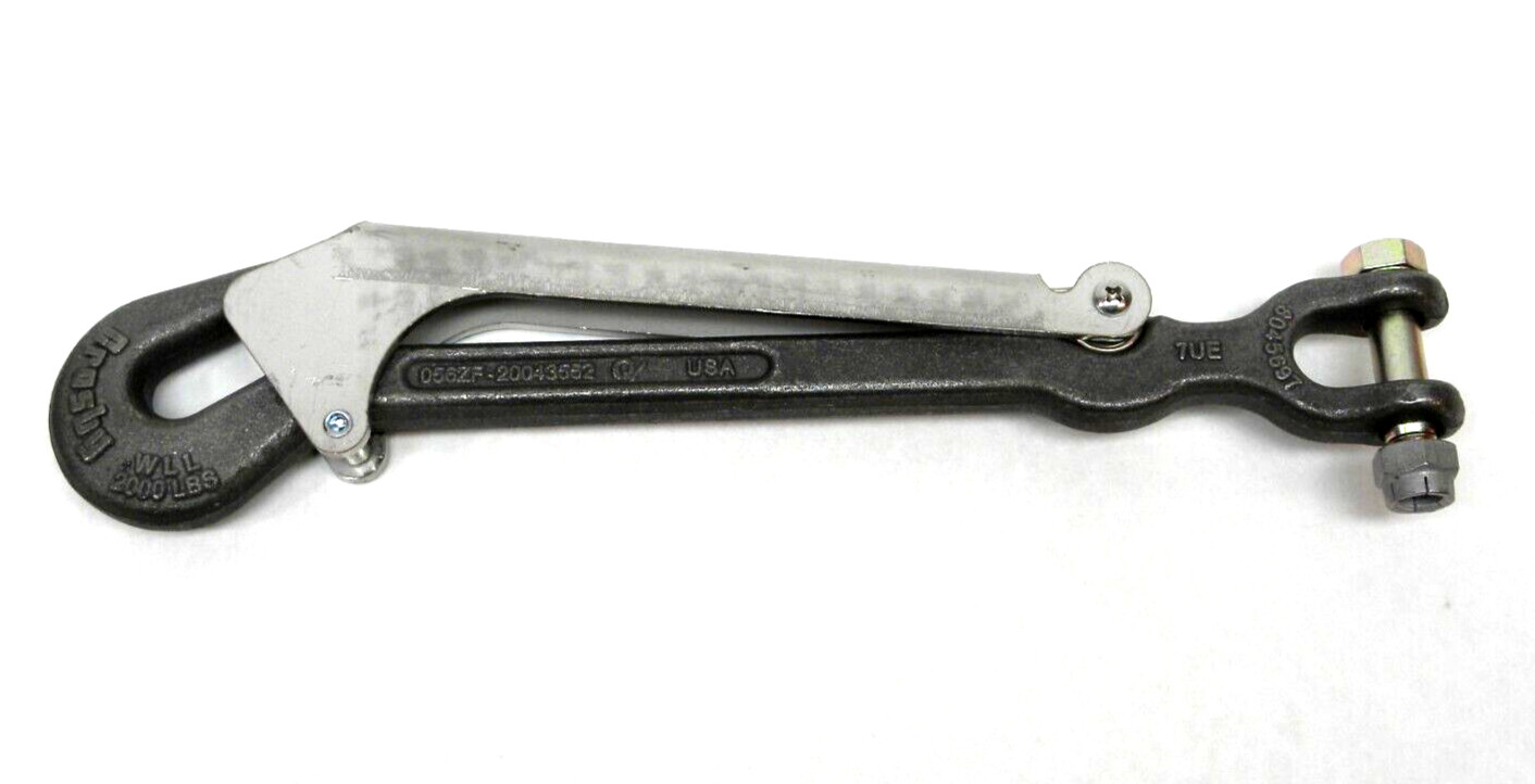 Crosby Quick connect safety hook 11.5″ 2000 WLL Long handle release 1/2″ hook HR