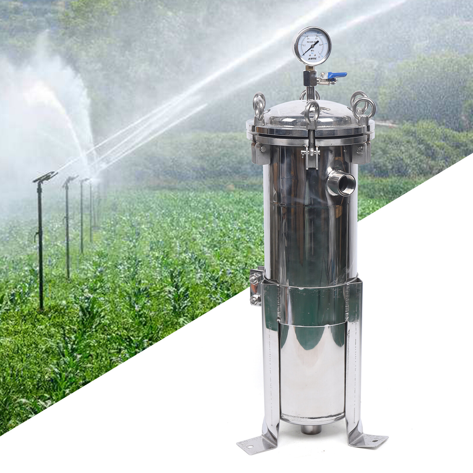 304 Stainless Steel Filter Bag Housing 150PSI High Pressure Filtration System
