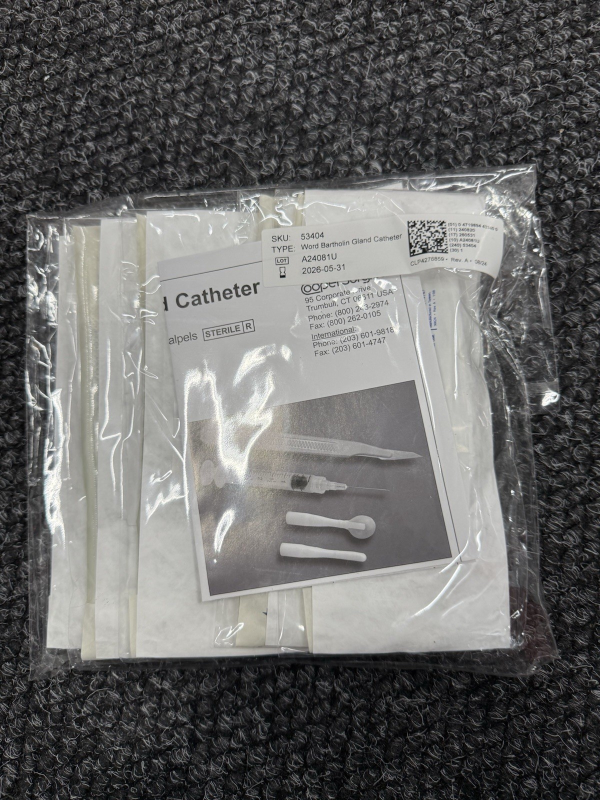 Bioteque Silicone Word/Bartholin Catheter w/ Sytinge and Scalpel Pack of 6 Sets