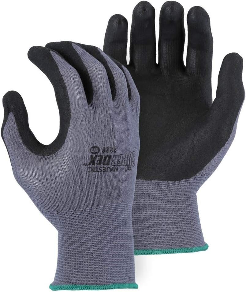 Majestic 3228 Industrial Glove Micro Foam Nitrile Palm Nylon Medium 12PK