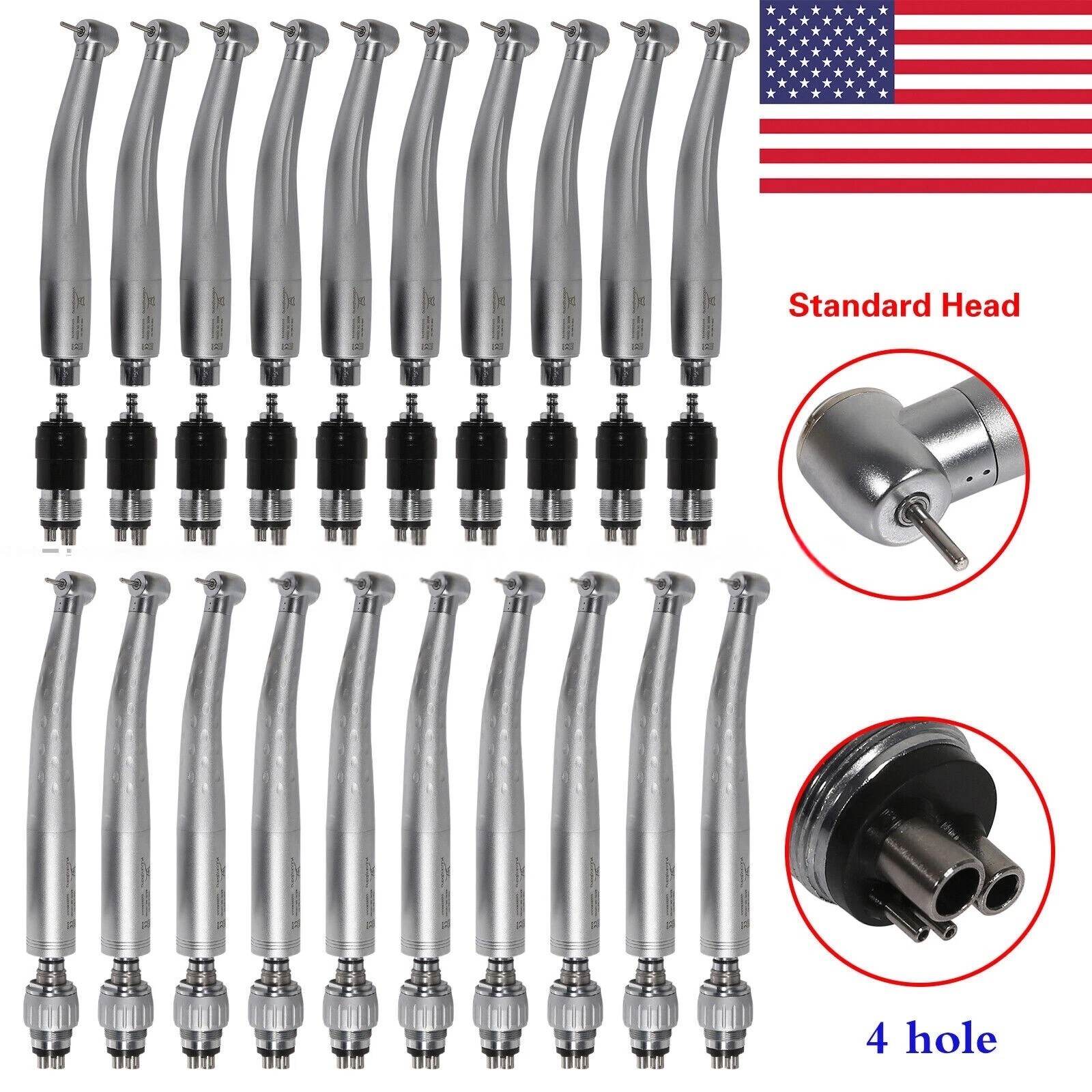 1-10 Pcs Yabang Dental High Speed Handpiece & 4-Hole Quick Coupler Coupling