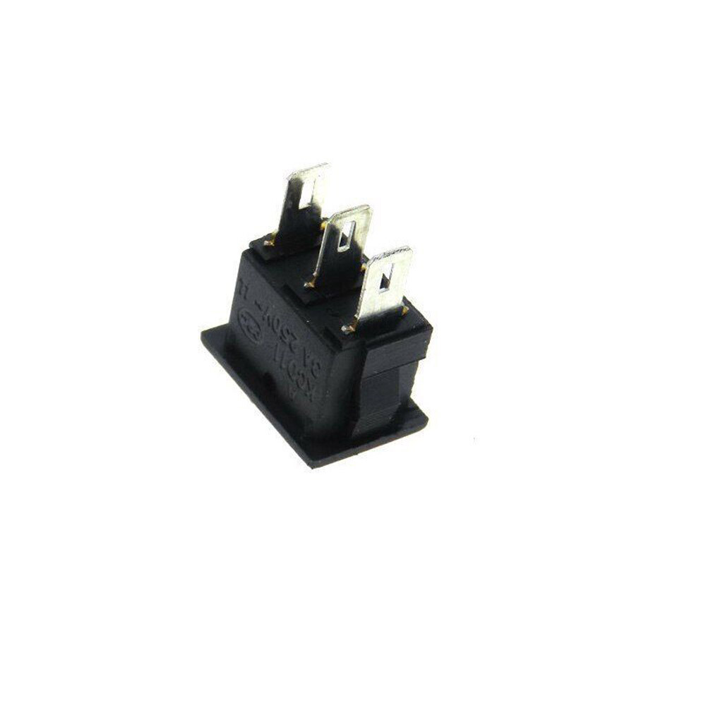 Mini Rocker Switch 3-PIN ON-OFF-ON SPDT 125VAC/6A 250VAC/3A Black 2/5/10 Pieces