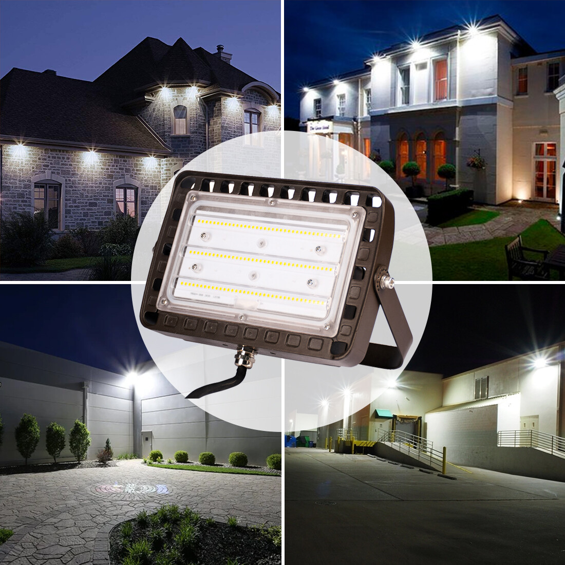 50W LED Flood Light Spotlight Outdoor Garden Yard Security Wall Lamp 4PACK