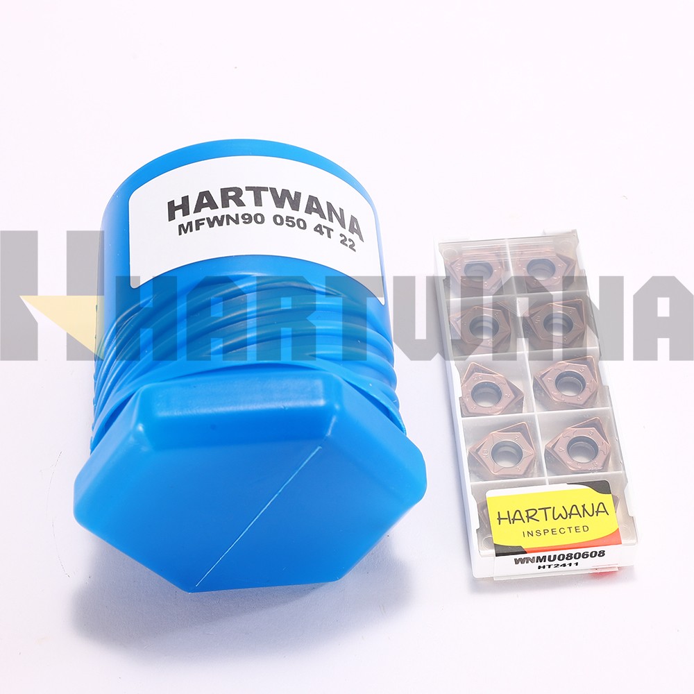50mm Face Shell Mill 90 Degree 5 Flutes Double-Sided Milling Inserts WNMU080608