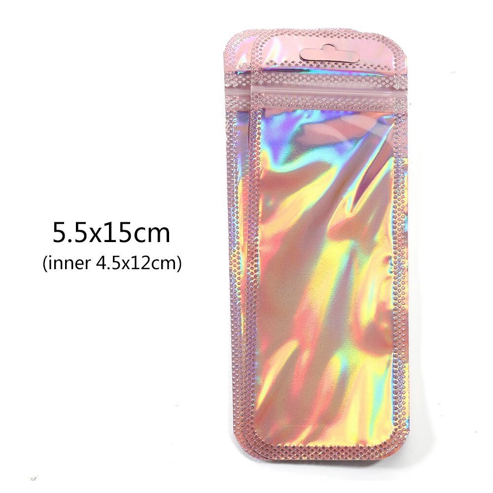 50pcs Laser Printed Bags Transparent Self-Sealing Bag Jewelry Beads Storage bags