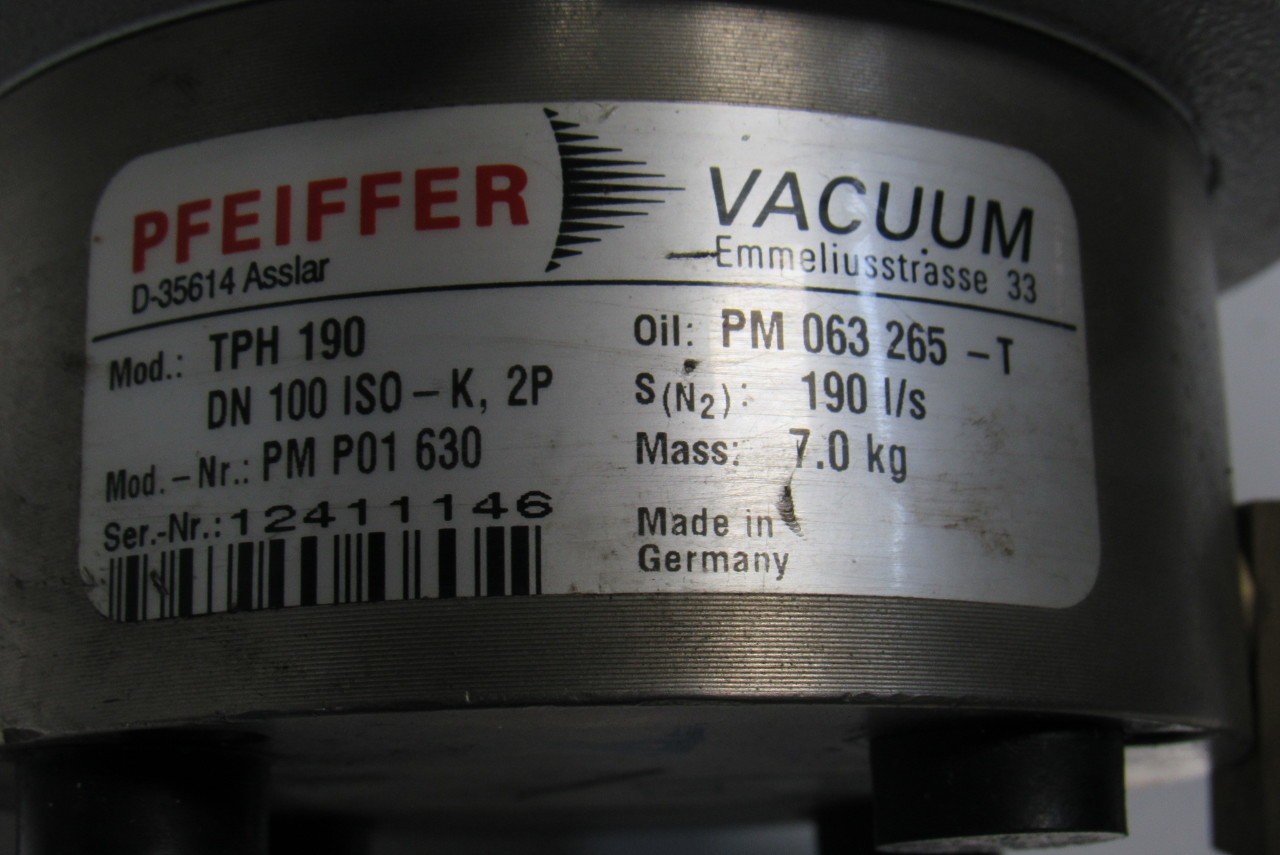 Pfeiffer TPH 190 190 l/s Flow Rate Turbomolecular Vacuum Pump & Vibration Damper