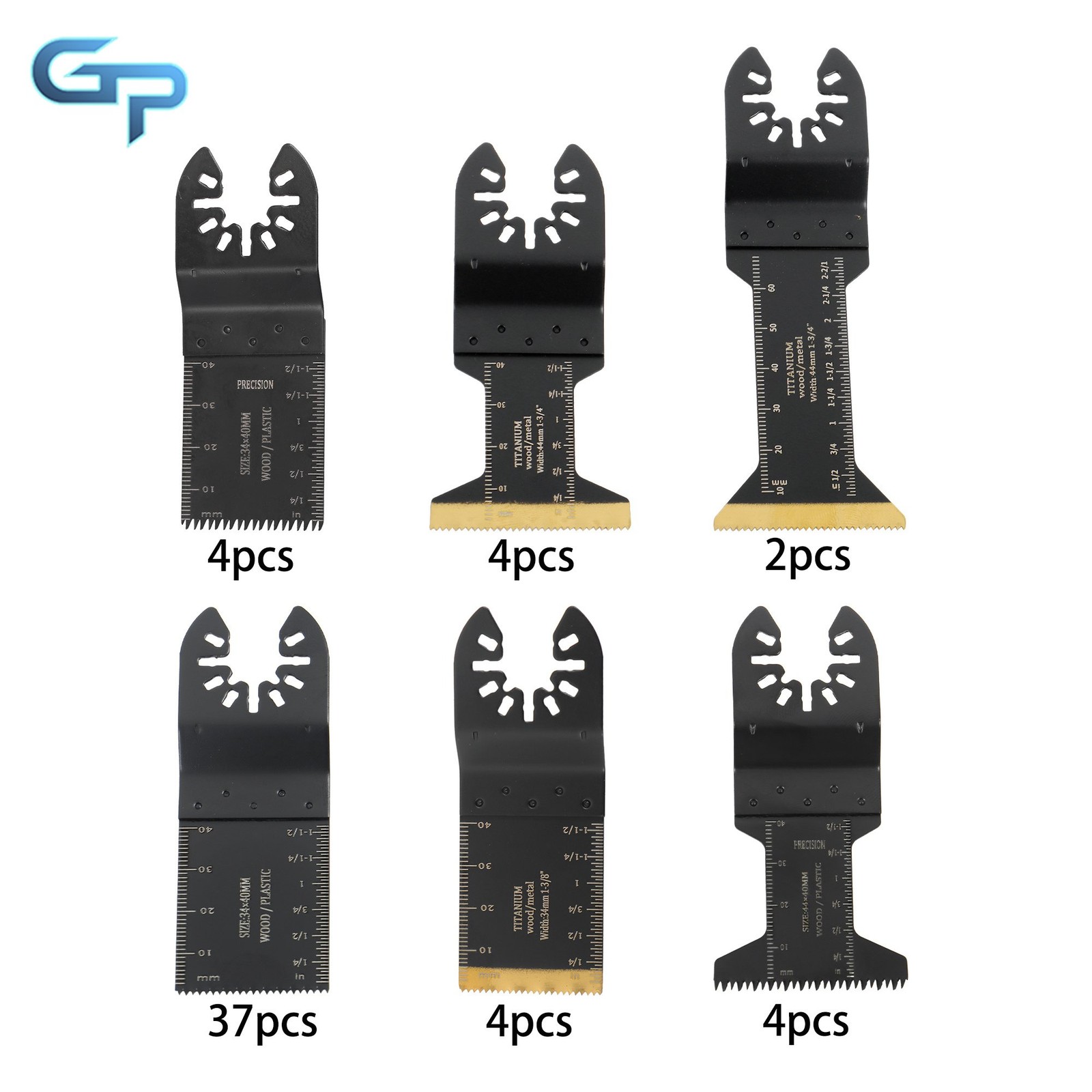 55 Pcs 6 Types Oscillating Saw Blades Multi Tool Blades Kits for Metal & Wood