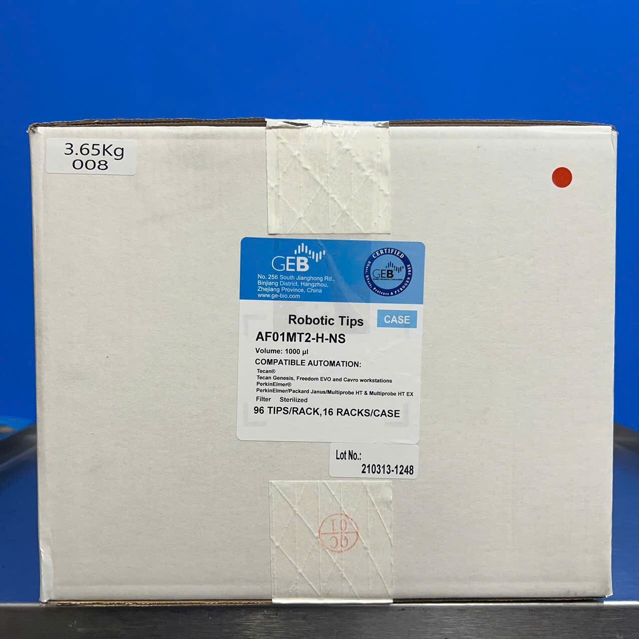 GEB AF01MT2-H-NS 1000μL Pre-Sterilized for Tecan Robotic Liquid Handler LiHa
