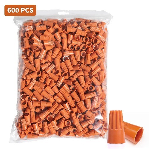 Orange Wire Connectors 600 Pcs AWG 18 16 Spring Twist Quick Connect 600 PCS