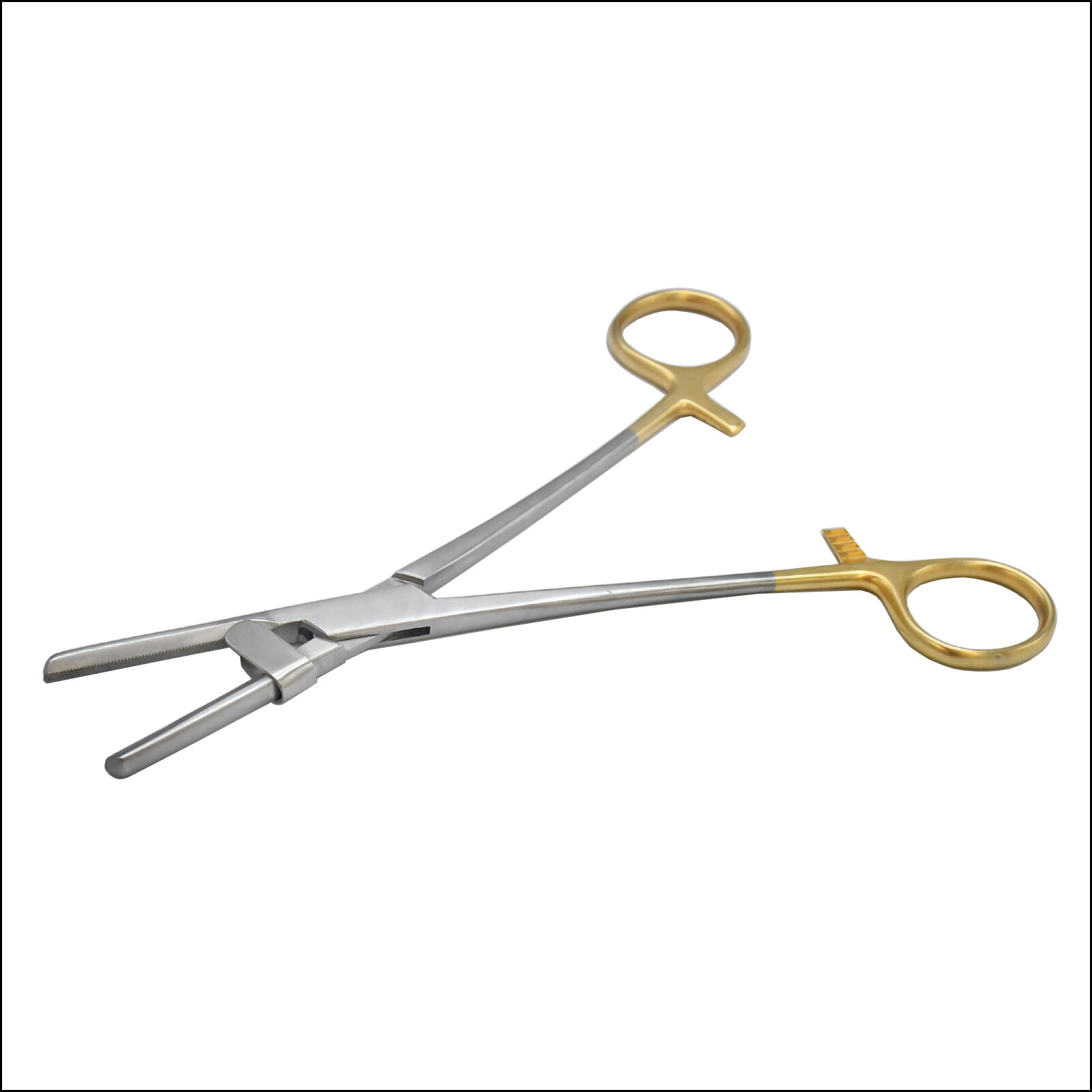 Tube Occluding Clamp Forceps 8» w/Guard Gold Handle Surgical Instrument DS-1377