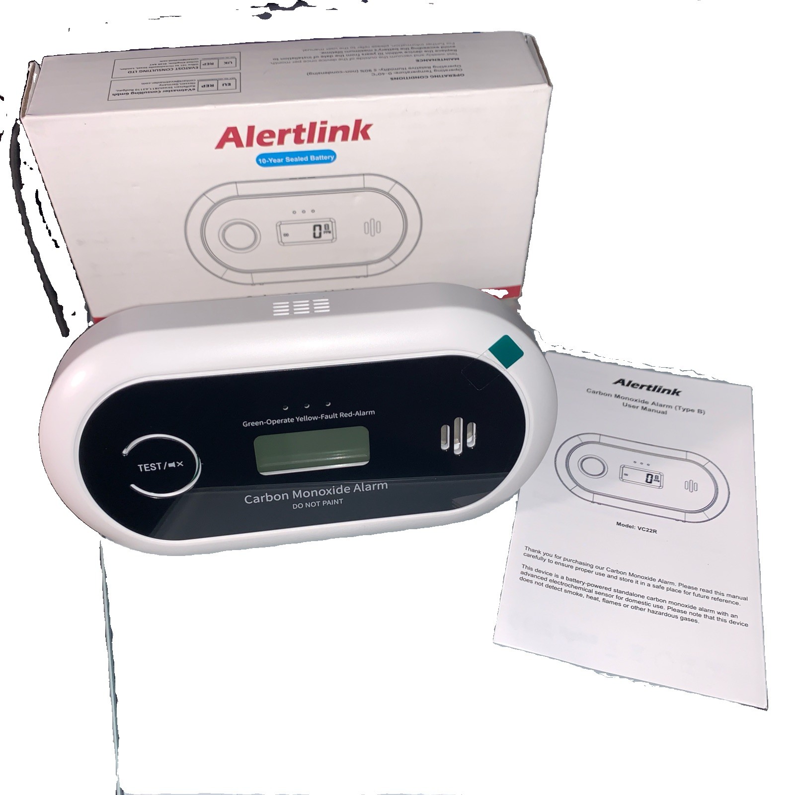 Alertlink Carbon Monoxide Detector Alarm, Portable Rv Hotel Car