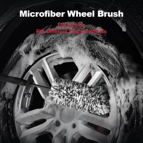 4PCS Professional Wheel Detailing Set – Metal-Free Flat Rim Brush, Du Color: 4