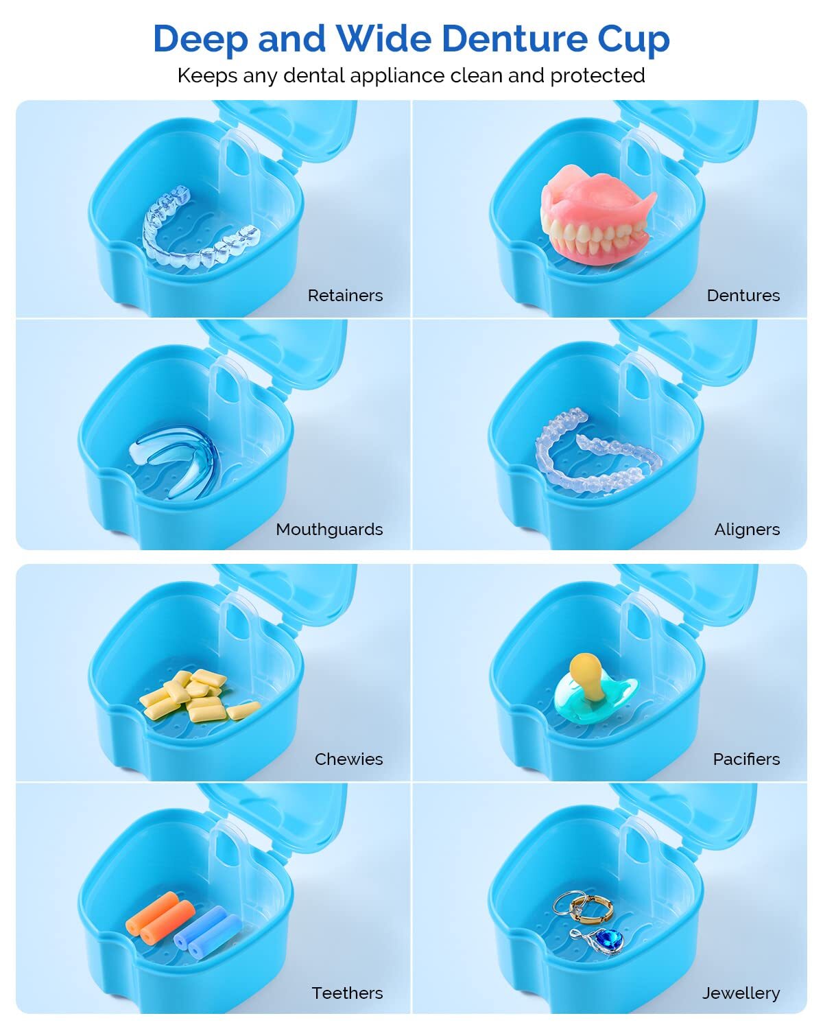 JMU Orthodontic Retainer Denture Storage Box Case Mouthguard Container Colors