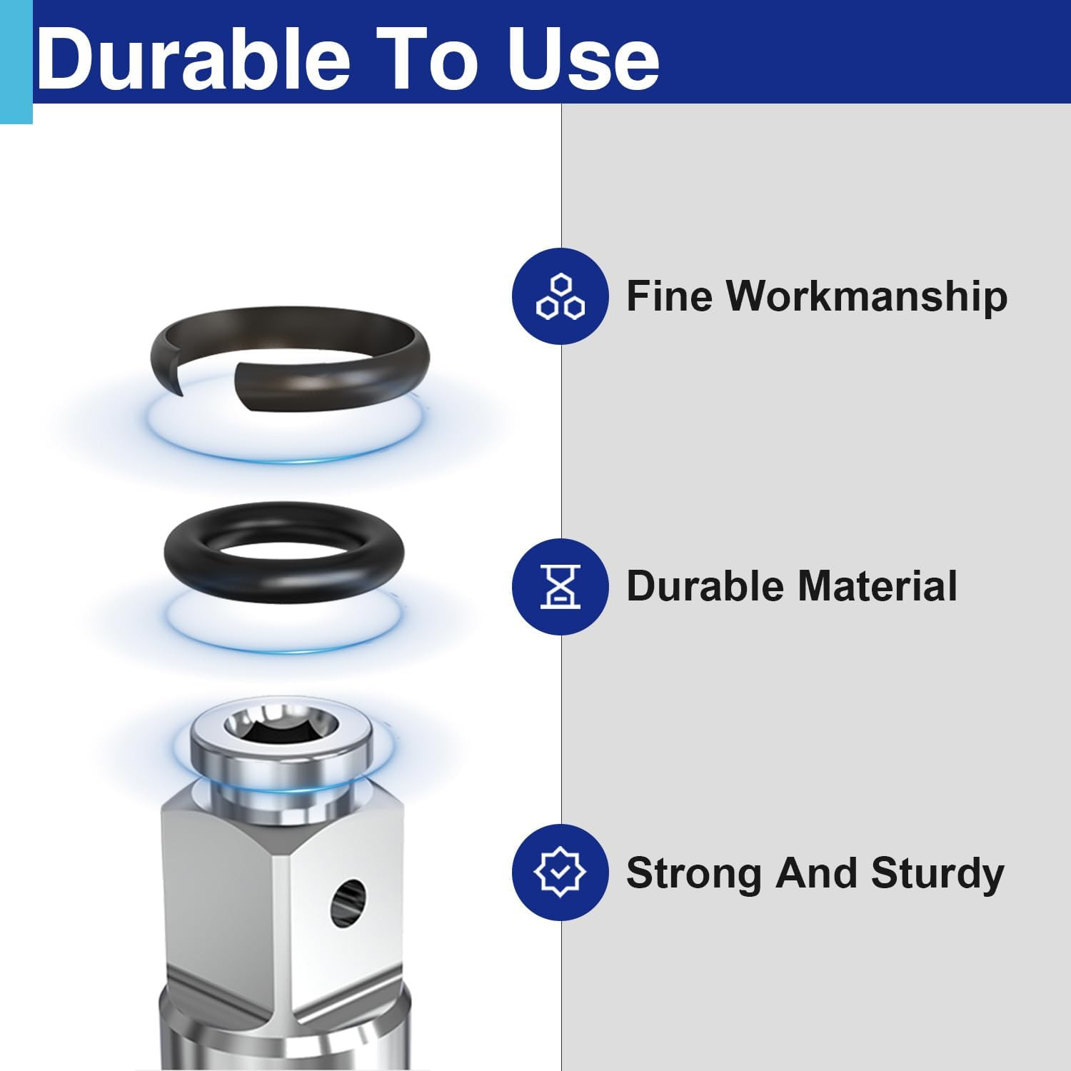 8 Sets 1/2″ and 8 Sets 3/8″ Impact Retaining Ring Clip with O-Ring Impact Fricti