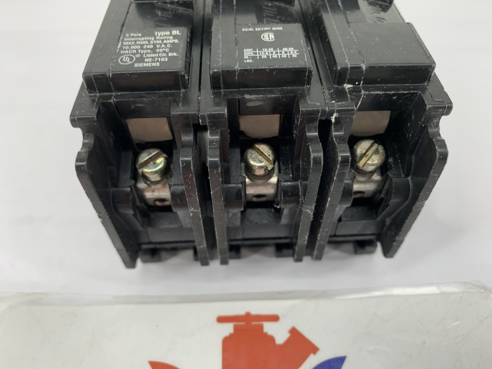 Square D B315 Type BL 15A 3P 120/240V 10kA Bolt-On Molded Case Circuit Breaker