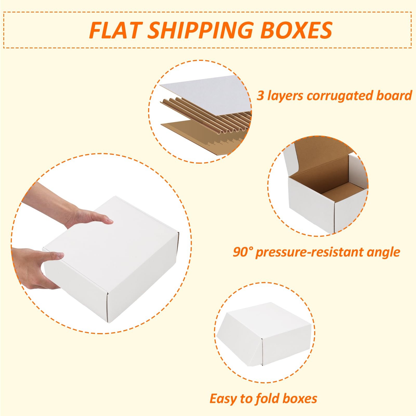 20 PCS 10x8x4 Inches Shipping Boxes White Corrugated Cardboard Mailer Pack