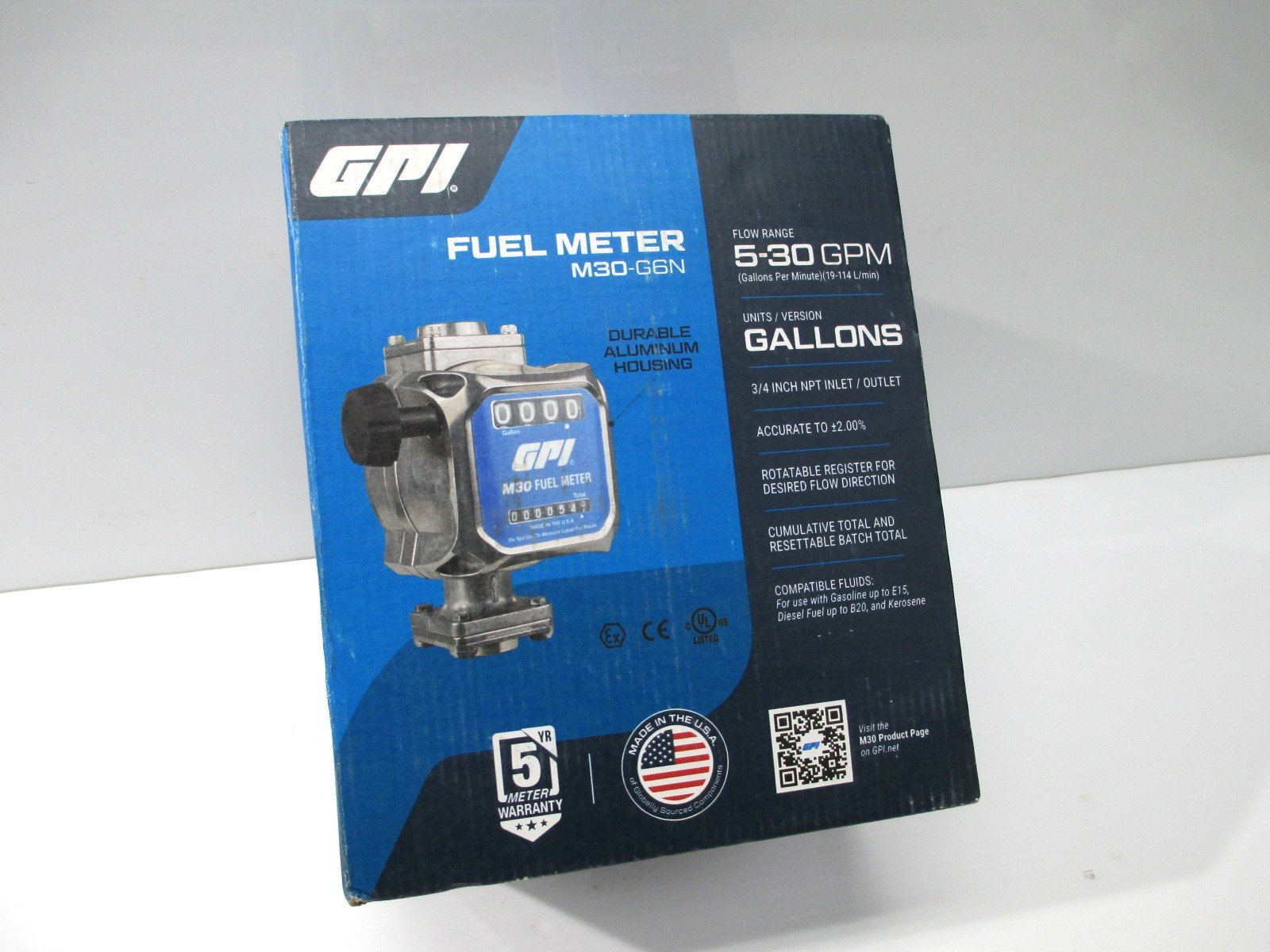 GPI MECHANICAL FUEL METER M30-G6N EQUIPMENT 3/4″ INLET OUTLET TRUCK 165100-03