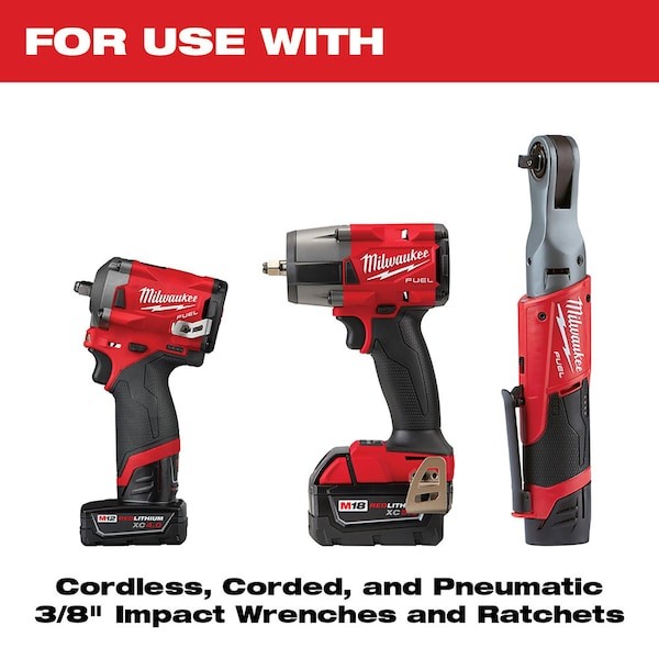 Milwaukee Tool 49-66-6816 19 Pc. Shockwave Impact Duty 3/8″ Drive Metric Deep