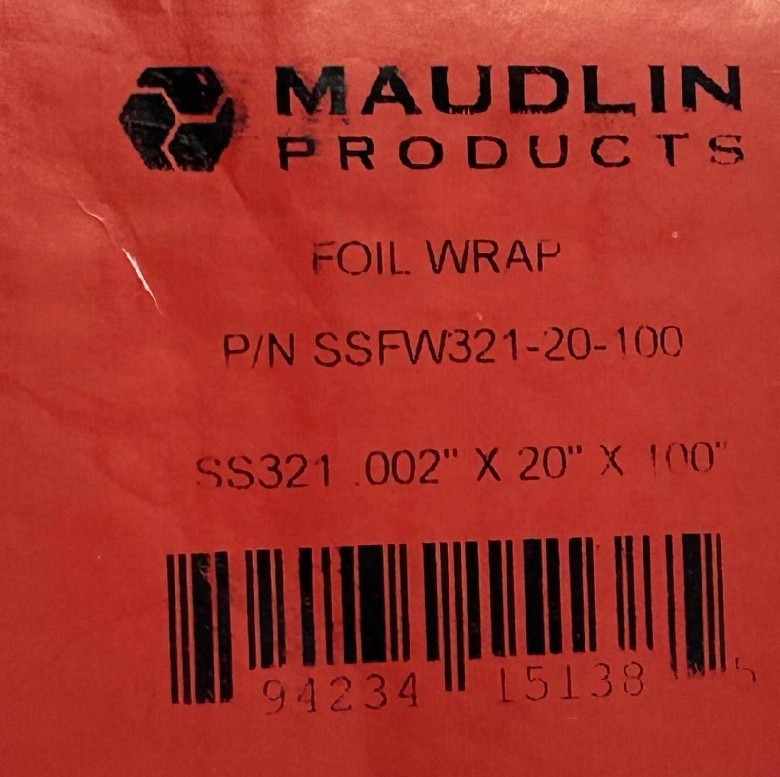 Maudlin SSFW321-20-100 321 Stainless Steel Tool Wrap 20” x 100’ Free Shipping