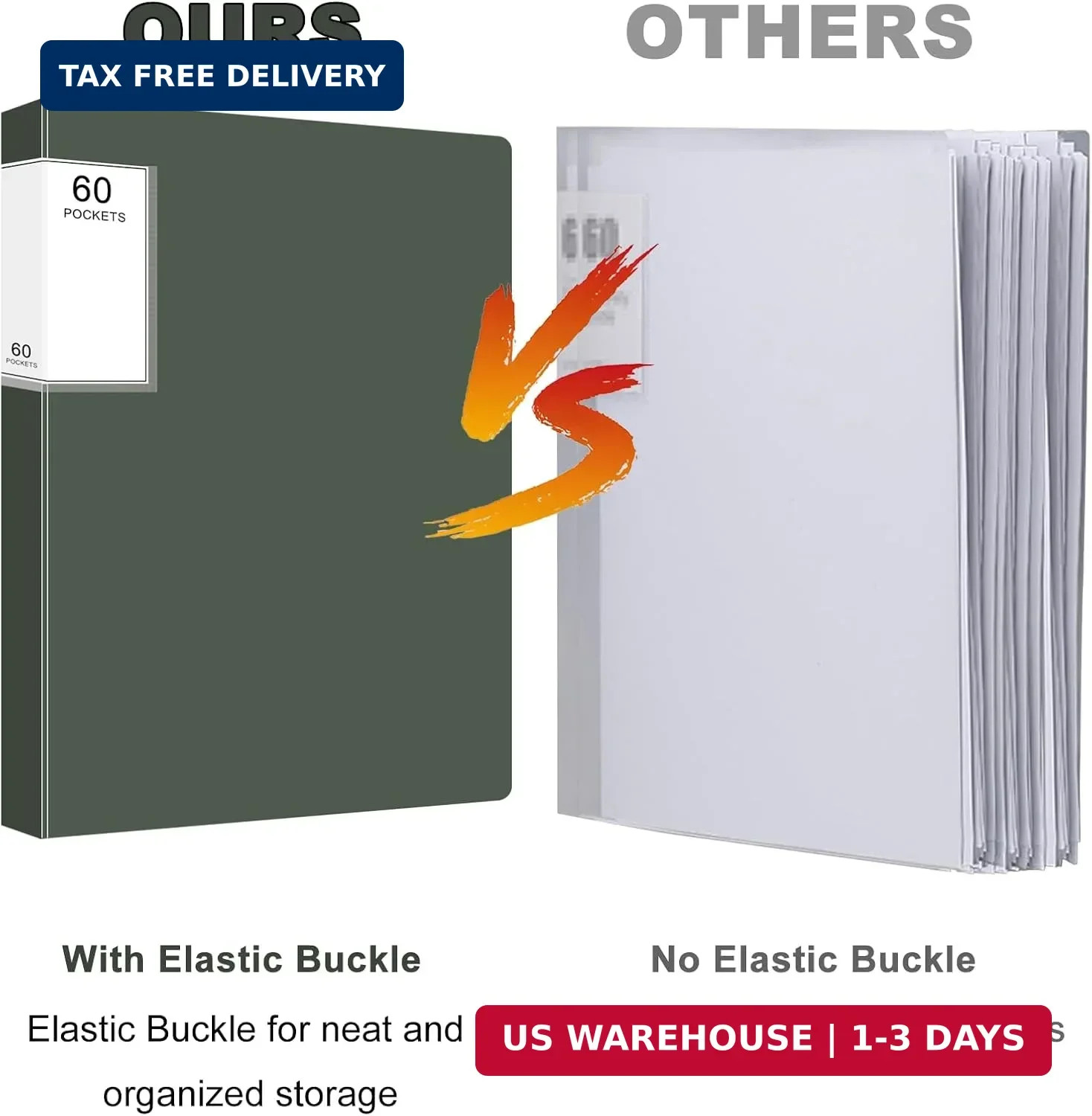 Art Portfolio Binder, Display Book with Plastic Sleeves, 60 Pocket Binder with P
