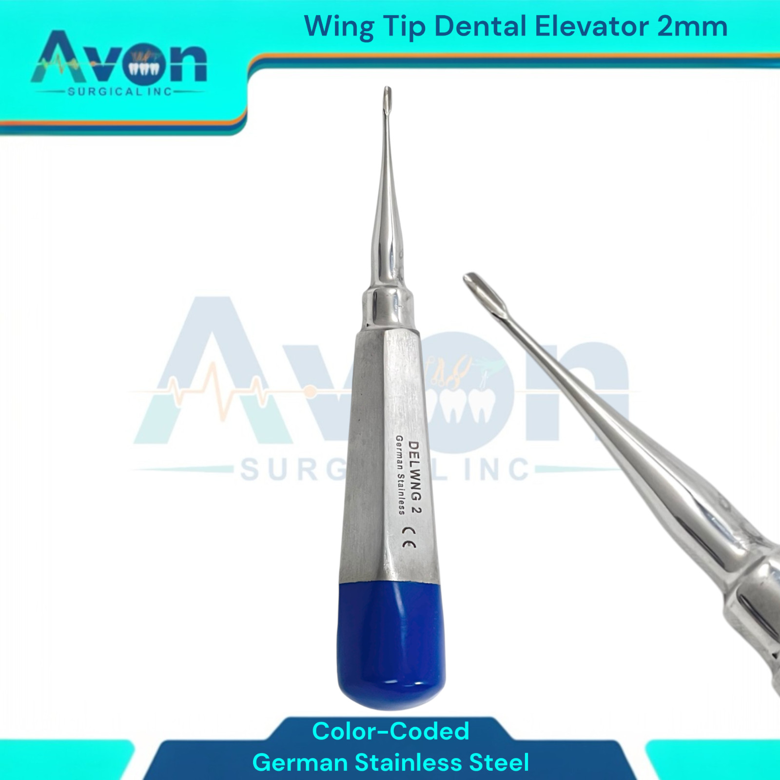 Wing Tipped 2mm Dental Pick Elevator, for Small Animals, Dental Veterinary Tools