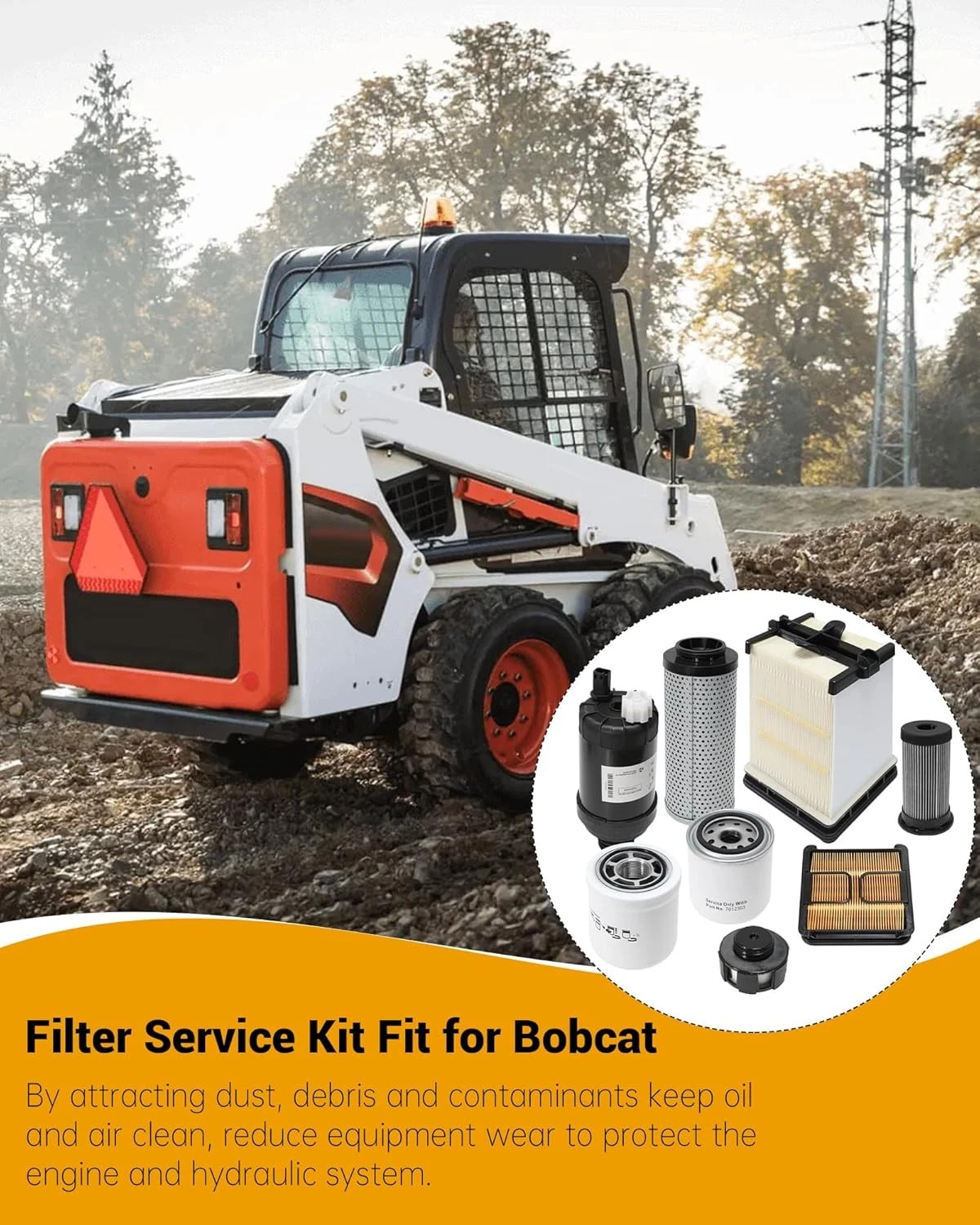Filter Service Kit For Bobcat S450 S510 S530 S550 S570 S590 T450 T550 T590 T630