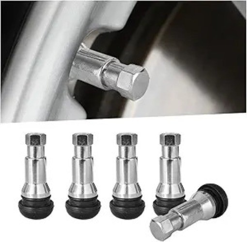 5PCS Car Tire Valve Stems, Aluminium Alloy Snap-in Car Tire Valv Color: Silver