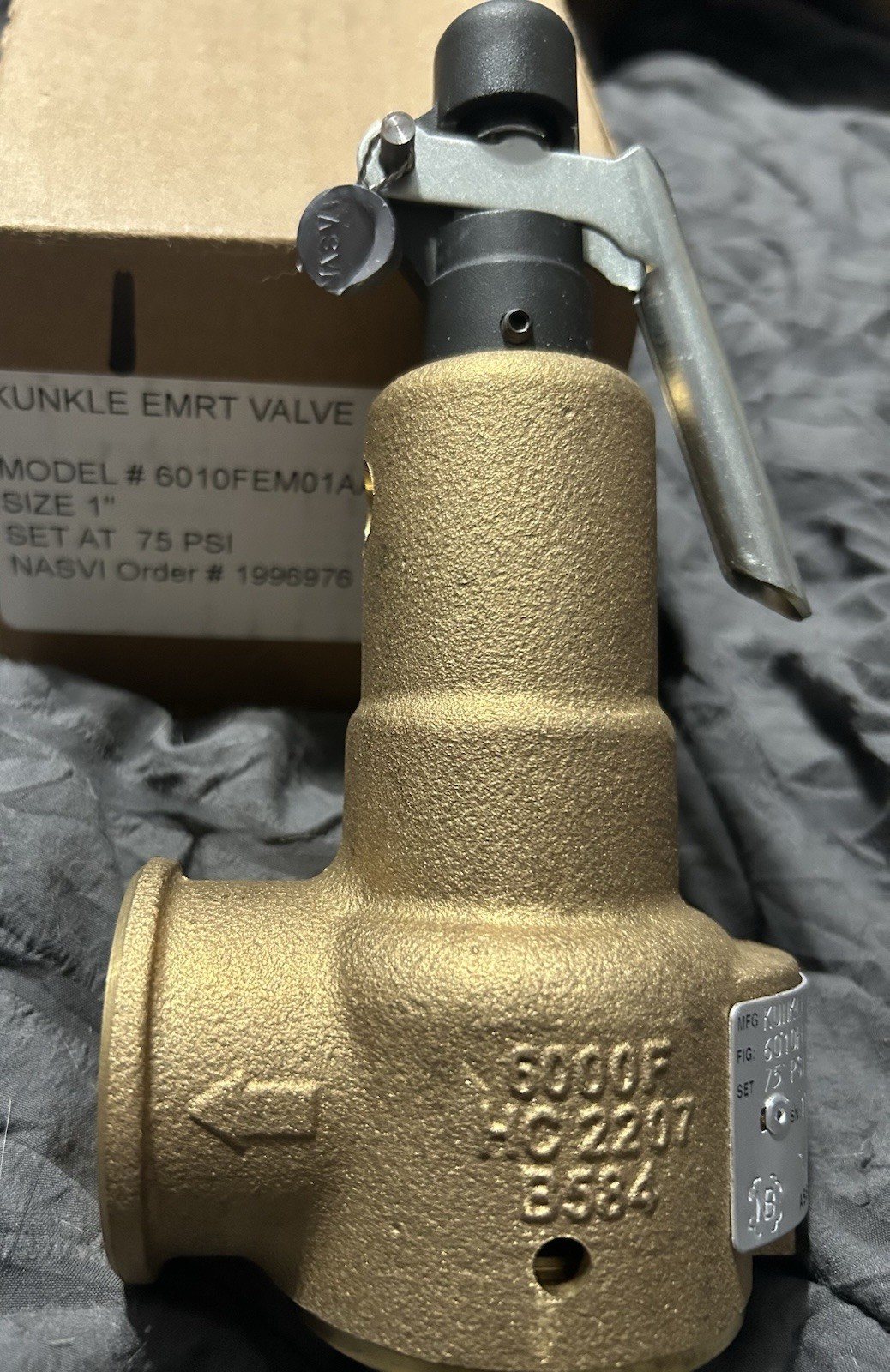 Kunkle 6010FEM01AAM Bronze Manual Pressure Relief Valve 1in In/Out 75 PSI