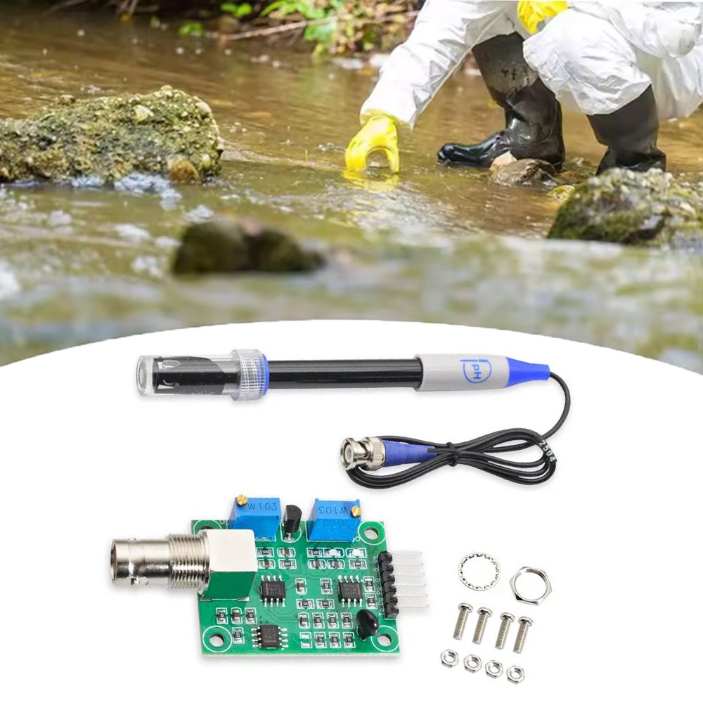 Liquid PH 0-14 Value Detect Sensor Module + PH Electrode Probe BNC for Arduino