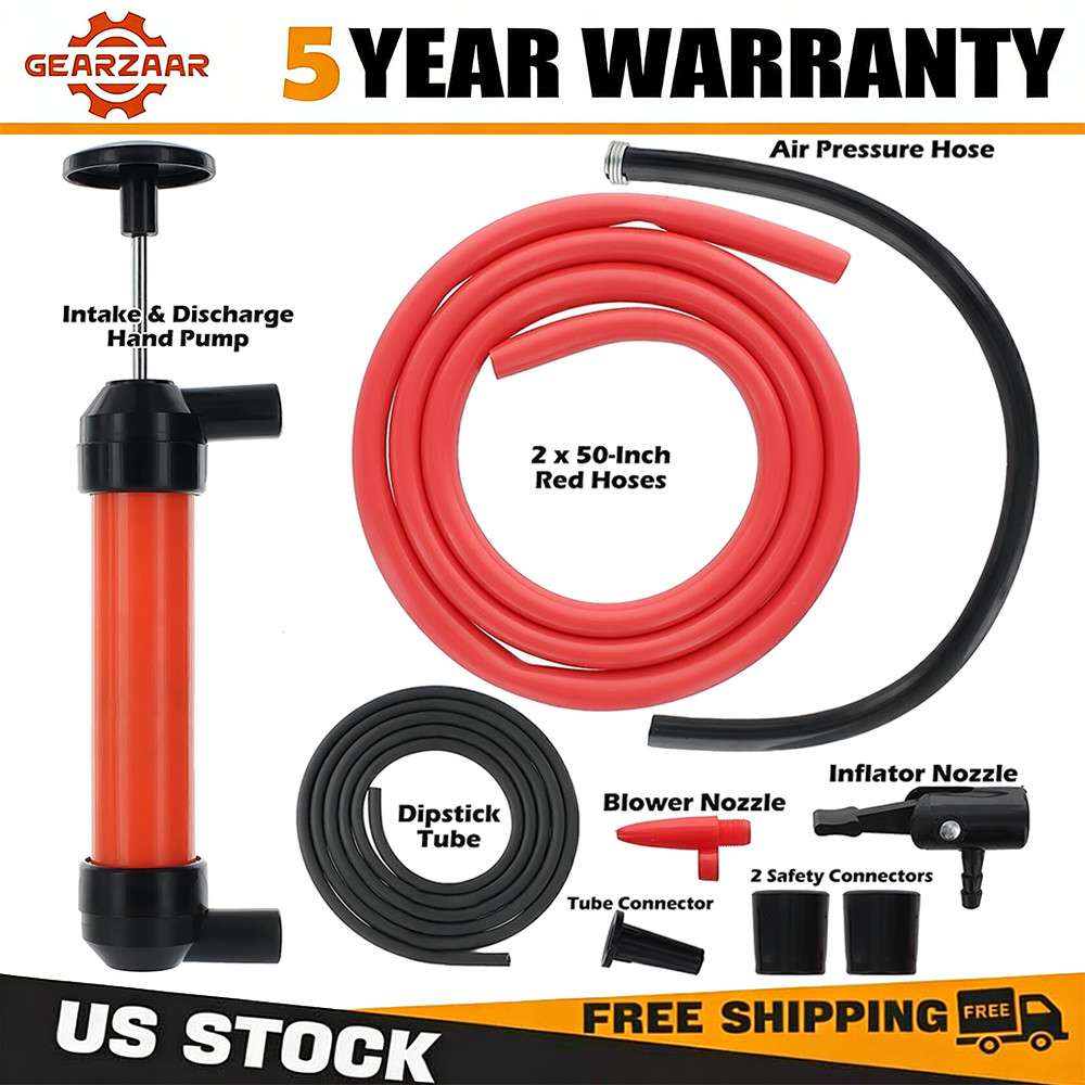 Multi-Use Liquid Transfer Siphon Hand Pump Kit Fuel Diesel Oil Kerosene Water