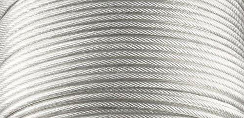Vinyl Coated Stainless Steel 304 Cable Wire Rope 7×7, Clear, 3/64″ – 1/16″