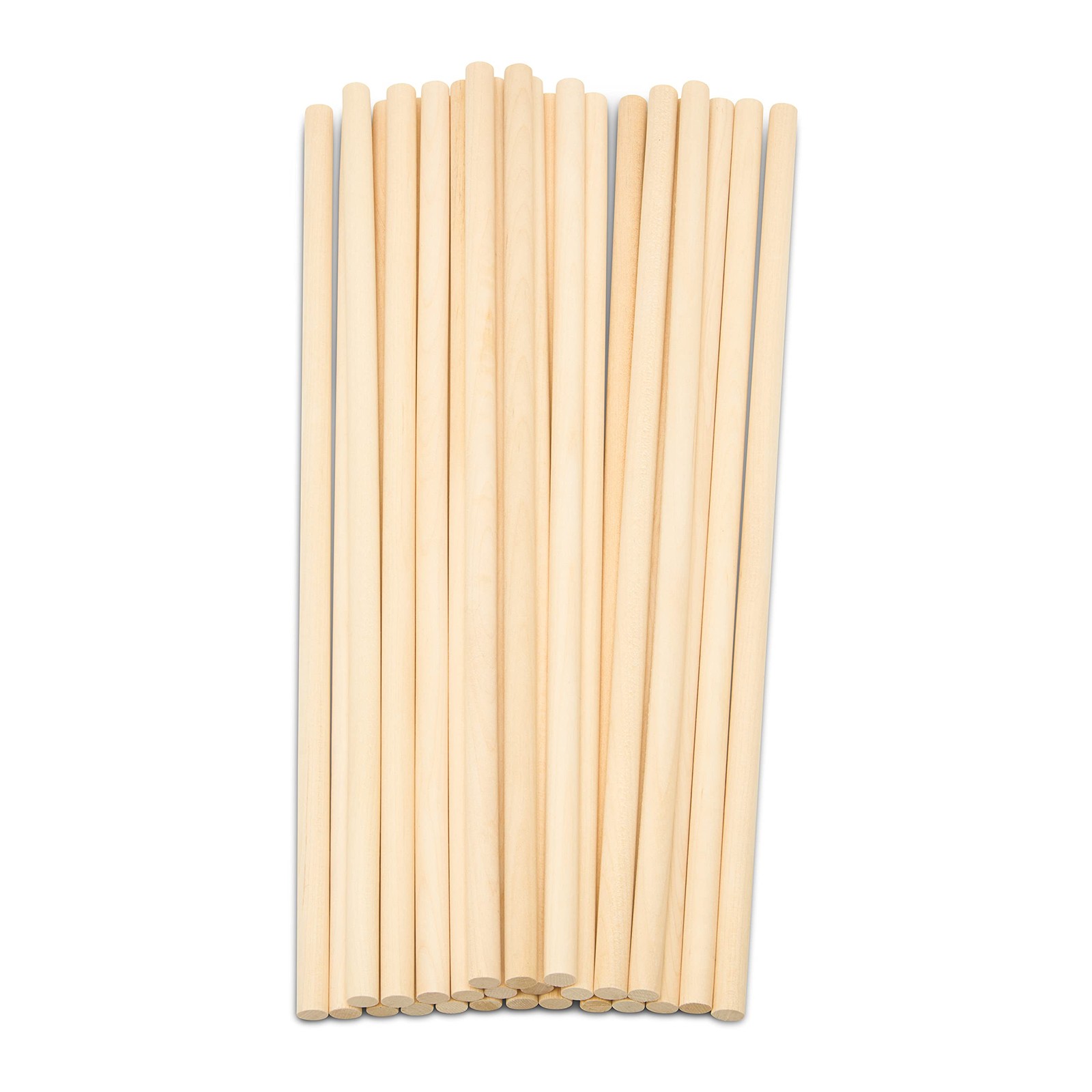 Unfinished Hardwood Dowels – 3/8 Inch x 12 3/8″ x 12″ Dowels, Pack of 25