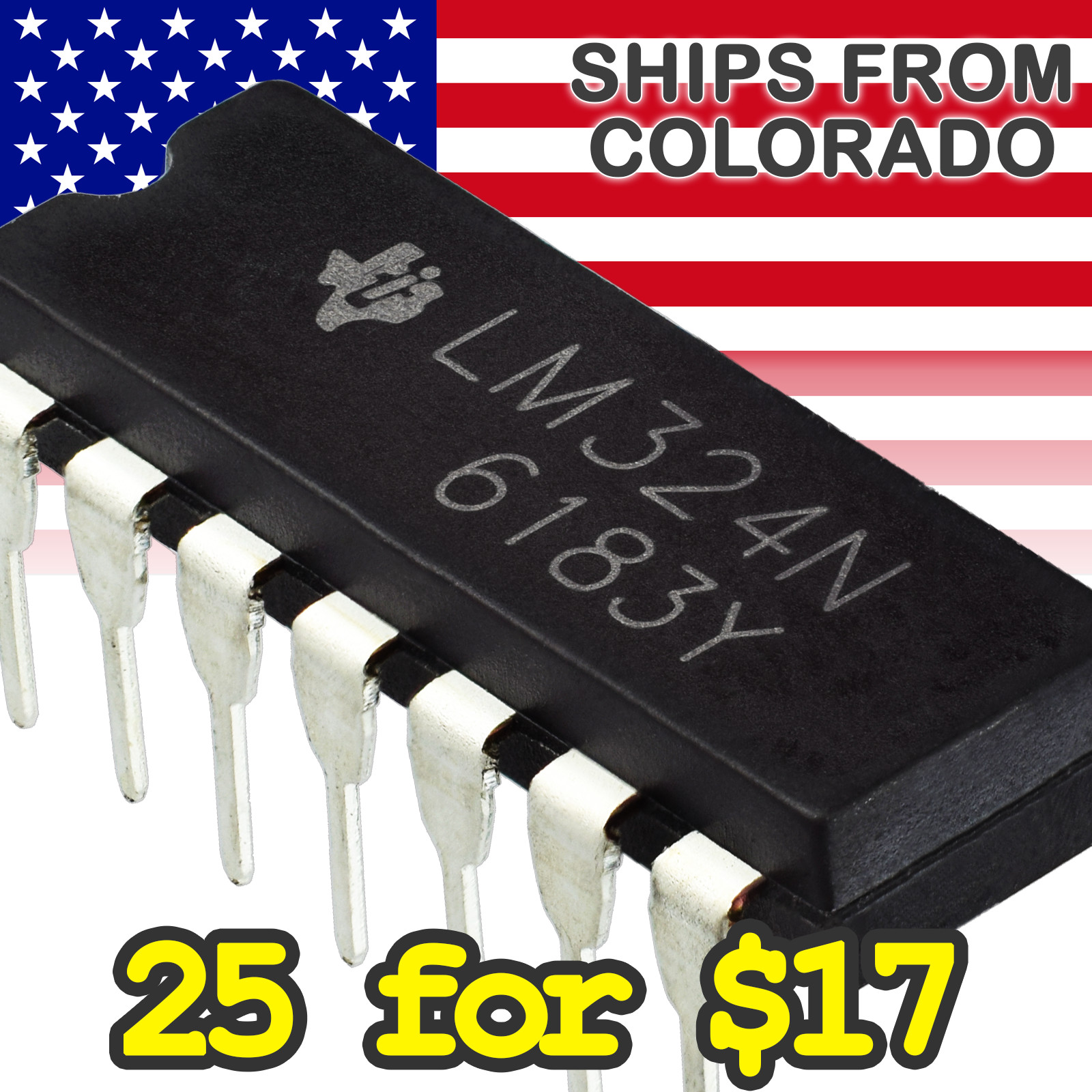 LM324N Quad Operation Amplifier (Op Amp) – 3V to 32V